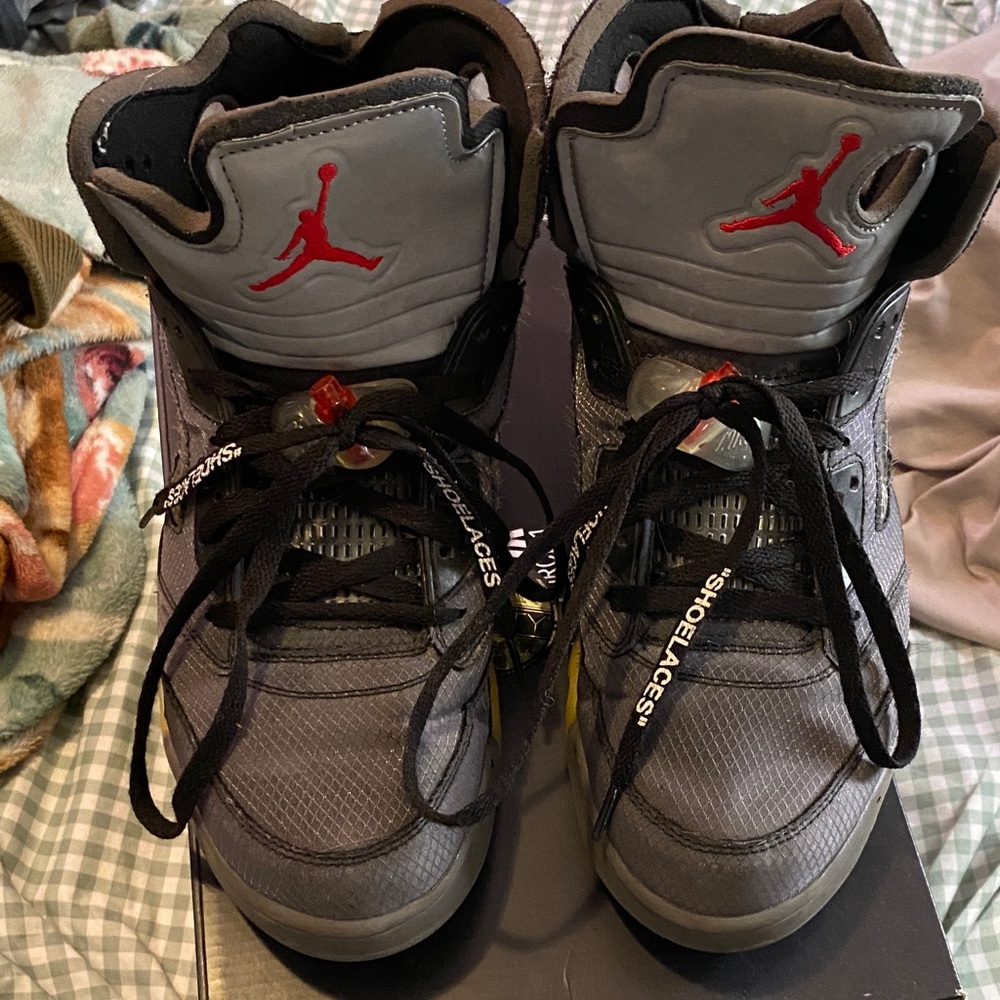 Off-White Gray and Red Men's Shoes